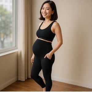 BLANQI Maternity Everyday Black Belly Support Leggings Size M